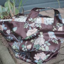 Tissu schintz coton rayures brindilles fleuries - fond écru