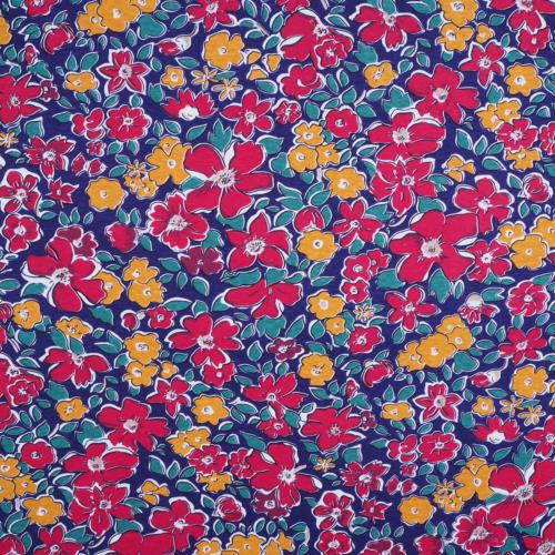 tissu jersey ANOUCK  fleurs fond marine