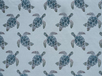 tissu tortues jacquard fond écru - EMILIE