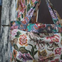 Indienne -tissu floral fond écru - 