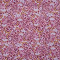 Tissu ISABELLE - dessin cachemire- coton fond rose