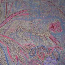 Tissu schintz au lion ,oiseau et indiens dans forêt