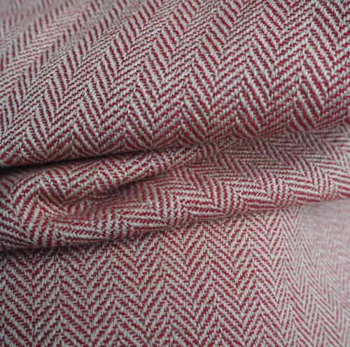 Tissu CHEVRONS jacquard rouge écru 140cm