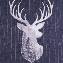 tissu grands cerfs anthracite VALLOIRES