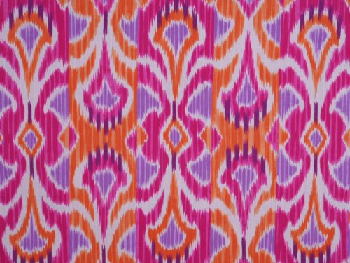 tissu AELA kilim fuschia/orange/parme