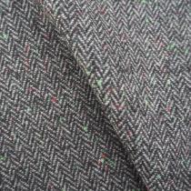 tissu CONSTANT lainage chevron noir anthracite 