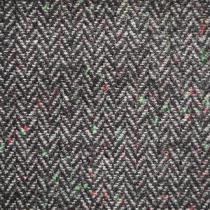 tissu CONSTANT lainage chevron noir anthracite 