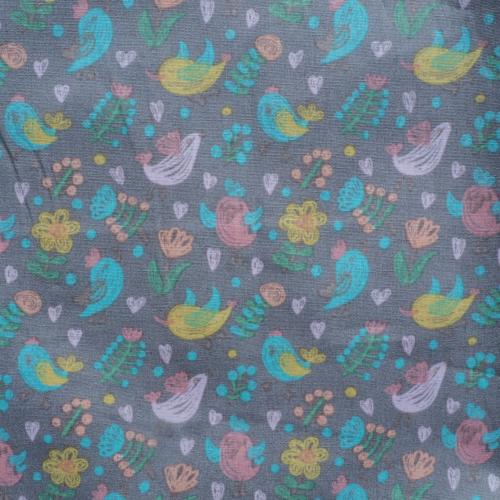 Tissu GRETEL petits oiseaux  sur popeline coton