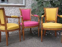 Tissu siège points roses sur fond fuschia