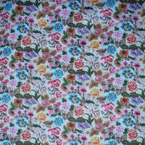 Indienne -tissu floral fond écru - 